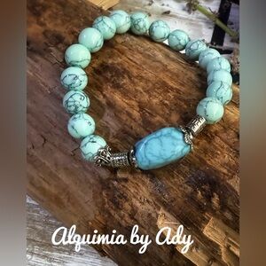 Bali silver Turquoise Beaded Bracelet